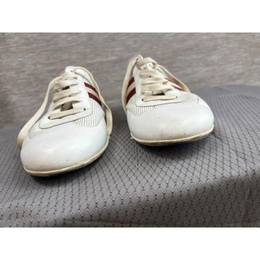 Bally Shoes Mens Size 12 White Leather Harlam Stripe Casual Sneakers Italy